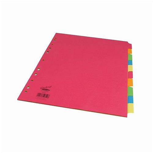 Concord Divider 10-Part A4 160gsm Bright Assorted