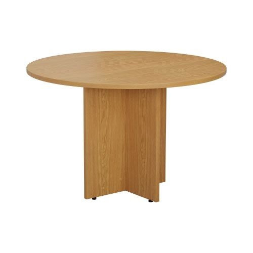 Jemini Round Meeting Table 1100x1100x730mm Nova Oak