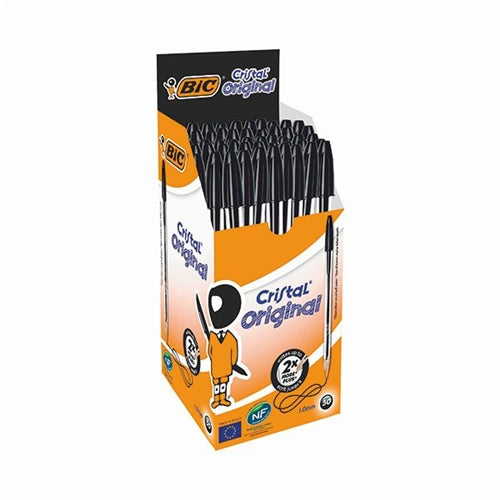 Bic Cristal Ballpoint Pen Medium Black (Pack of 50)