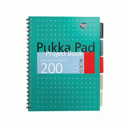 Pukka Pad Metallic Cover Wirebound Project Book B5 (Pack of 3)