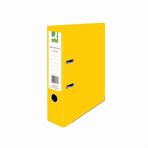 Q-Connect Lever Arch File Paperbacked A4 Yellow (Pack of 10)