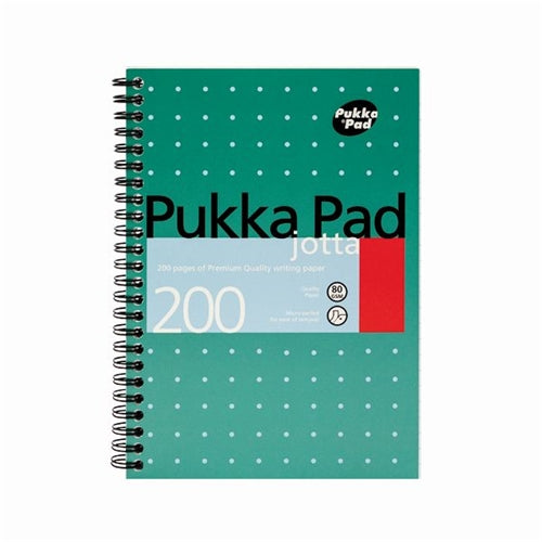 Pukka Pad Ruled Wirebound Metallic Jotta Notebook 200 Pages A5 (Pack of 3)