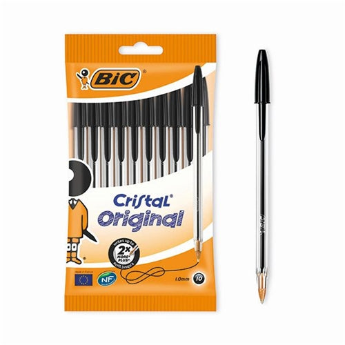 Bic Cristal Ballpoint Pen Medium Black (Pack of 10)