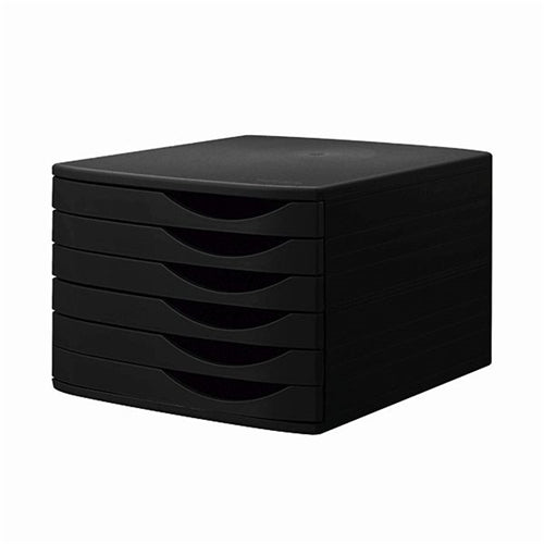 Jalema 6 Desktop Plastic Drawers Set Black