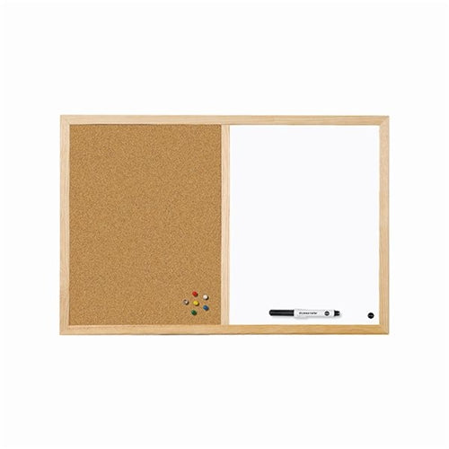 Bi-Office Cork and Drywipe Combination Board 900x600mm