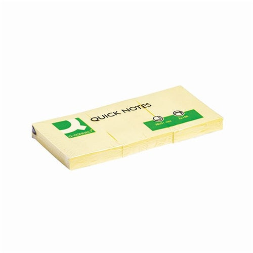 Q-Connect Quick Notes 38 x 51mm Yellow (Pack of 12)