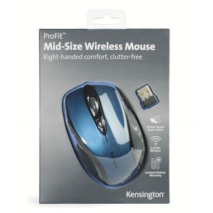 Kensington Pro Fit USB Wireless Mouse Mid-Size Blue