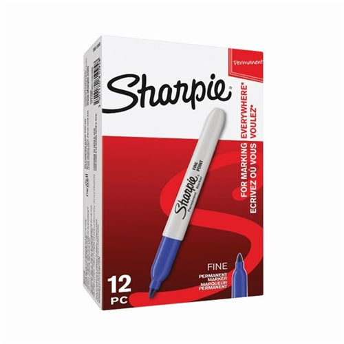 Sharpie Permanent Marker Fine Blue (Pack of 12)