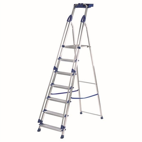 Werner Blue Seal Stepladder 7 Tread Professional Aluminium