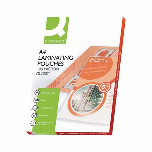 Q-Connect A4 Laminating Pouch 200 Micron (Pack of 100)