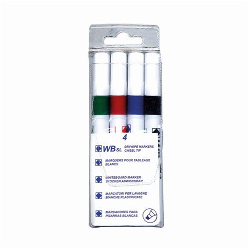 Assorted Whiteboard Markers Chisel Tip (Pack of 4)