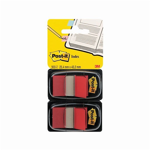 Post-it Index Tabs Dispenser with Red Tabs (Pack of 2)