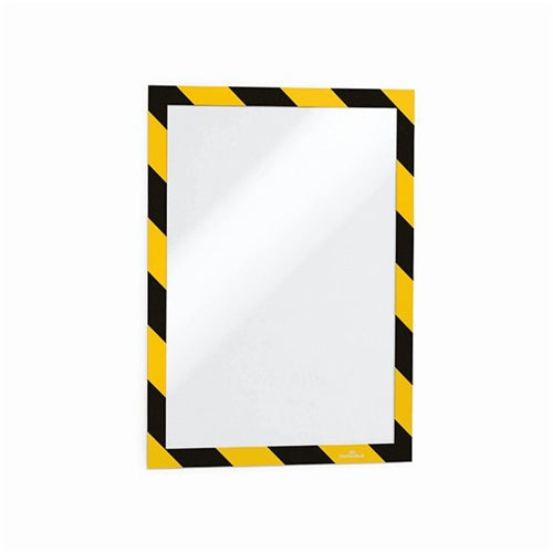 Durable Duraframe Security Self Adhesive A4 Yellow/Black (Pack of 2)