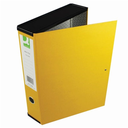 Q-Connect 75mm Box File Foolscap Yellow (Pack of 5)