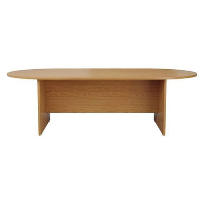 Jemini D-End Meeting Table 2400x1200x730mm Nova Oak