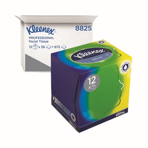 Kleenex Balsam Facial Tissues Cube 56 Sheets (Pack of 12)