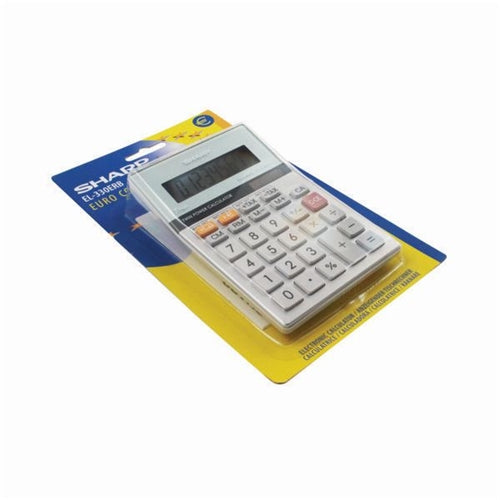 Sharp Silver 8-Digit Semi-Desktop Calculator