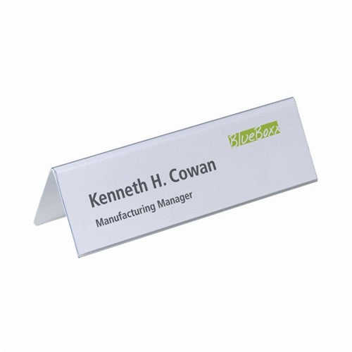 Durable Table Place Name Holder 61x210mm Clear (Pack of 25)