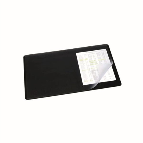 Durable Desk Mat with Clear Overlay 400 x 530mm Black