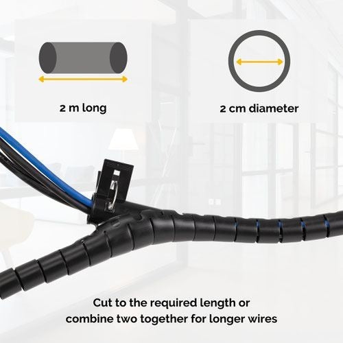 Fellowes Cable Zip Black (2m long, 20mm wide and re-usable)