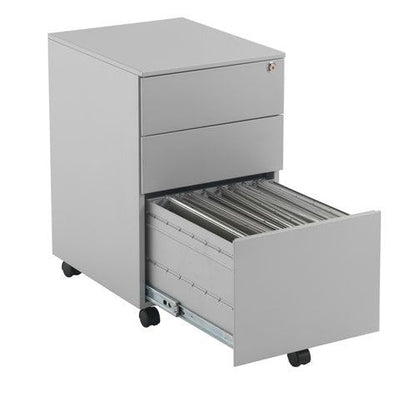 Jemini 3 Drawer Mobile Pedestal Steel 380x470x615mm Silver