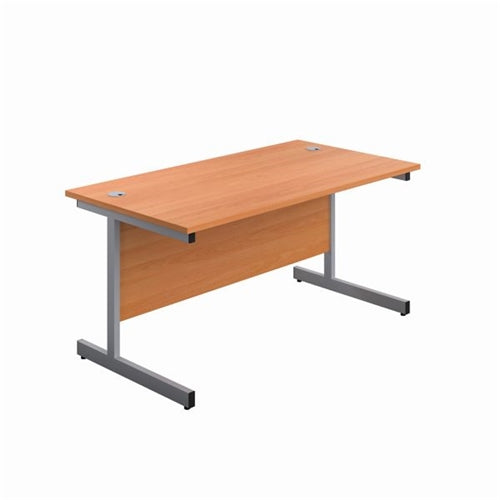 First Rectangular Cantilever Desk 1200x800x730mm BeechSilver