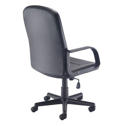 Jemini Jack 2 Executive Swivel Chair with Fixed Arms 620x600x1020-1135mm Polyurethane Black