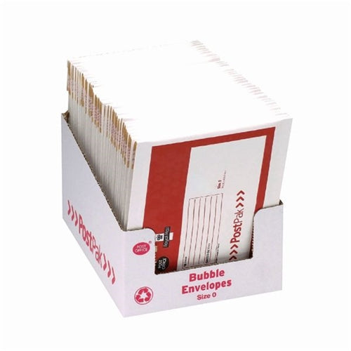 Post Office Postpak Size 0 Bubble Envelope 140x195mm WhiteRed (Pack of 100)