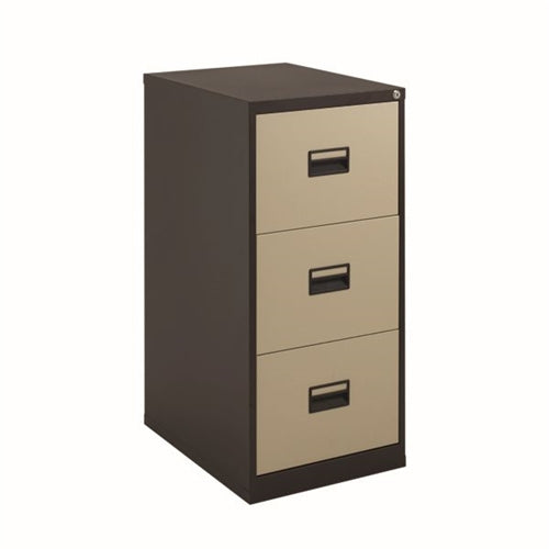 Talos 3 Drawer Filing Cabinet 465x620x1000mm Coffee Cream