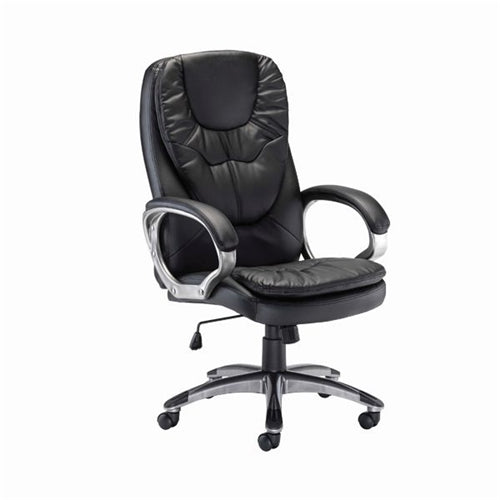 Arista Murcia High Back Executive Chair 700x325x650mm Leather Look Black