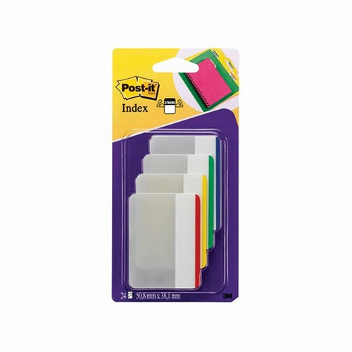 Post-it Index Flat Filing Tabs Assorted (Pack of 24)