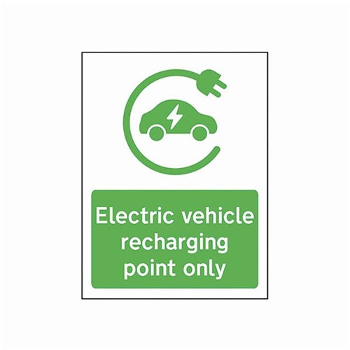 Spectrum Safety Sign Electric Vehicle Recharging Point Only PVC 300x400mm