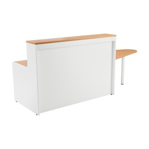 Jemini Reception Unit with Extension 1400x800x740mm Beech/White