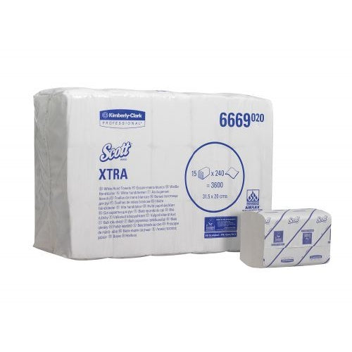 Scott 1-Ply Xtra Hand Towels I-Fold 240 Sheets (Pack of 15)