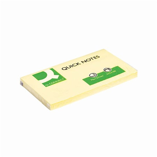 Q-Connect Quick Notes 76 x 127mm Yellow (Pack of 12)