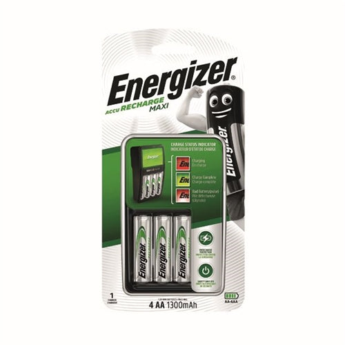 Energizer Maxi Battery Charger 4x AA Batteries 1300 Mah UK