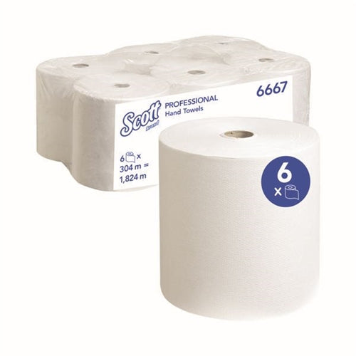 Scott 1-Ply Ultra Hand Towel Roll 304m (Pack of 6)