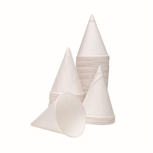 4oz Water Drinking Cone Cup White (Pack of 5000)