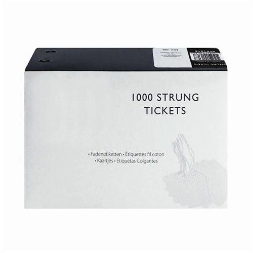 Strung Ticket 37x24mm White (Pack of 1000)