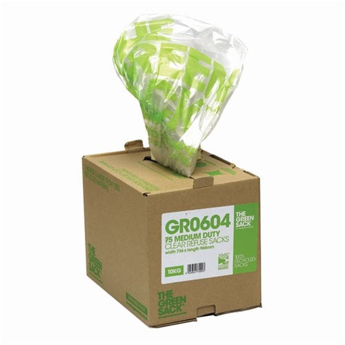 The Green Sack Refuse Bag in Dispenser Clear (Pack of 75)