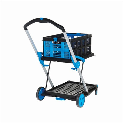 Large Folding Trolley with Folding Box BlackBlue