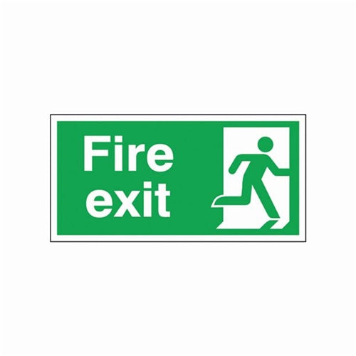 Safety Sign Fire Exit Running Man Right 150x300mm Self-Adhesive