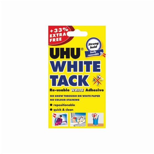 UHU White Tack 62g With 33pc Extra Free (Pack of 12)