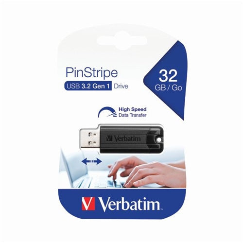 Verbatim Pinstripe USB 3.0 Flash Drive 32GB Black