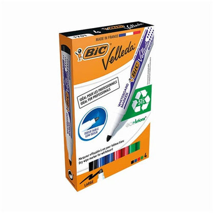 Bic Velleda 1701 Whiteboard Marker Assorted (Pack of 4)