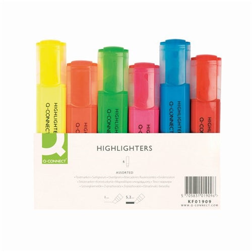 Q-Connect Assorted Highlighter Pens (Pack of 6)