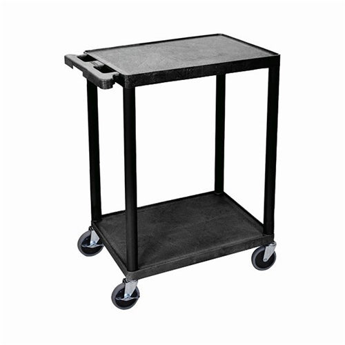 Multipurpose 2 Shelf Trolley Moulded Polyethylene 150kg Capacity Black