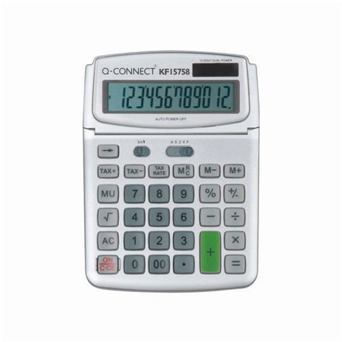 Q-Connect Large Table Top 12-Digit Calculator Grey