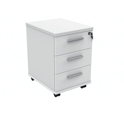 Polaris 3 Drawer Mobile Under Desk Pedestal 404x500x595mm Arctic White