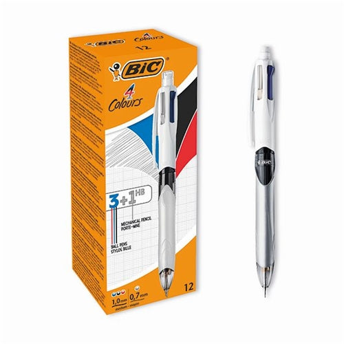 Bic 4 Colours Ballpoint Pen and Mechanical Pencil (Pack of 12)